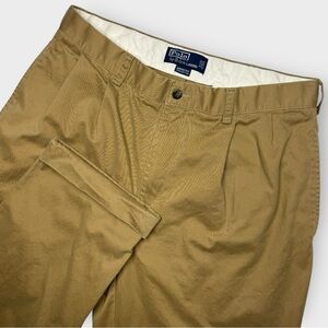 Polo Ralph Lauren Pants Men’s 34x32 Hammond Chino Pleated Classic Fit Khaki